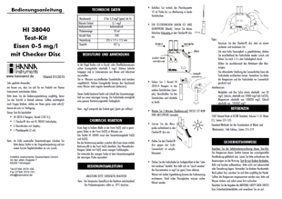 Hanna Checker Disc HI38040 Testkit Eisen mittlerer Bereich (0-5,0 mg/l) Gebrauchsanleitung deutsch als PDF-Datei zum herunterladen und ausdrucken